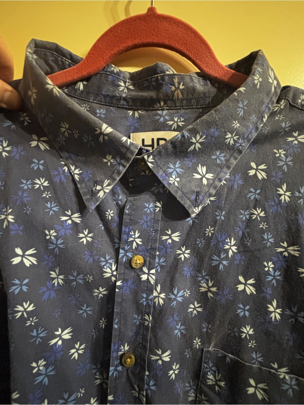 Harbor Bay Navy Floral Short-Sleeve Button-Down Shirt 3XLT